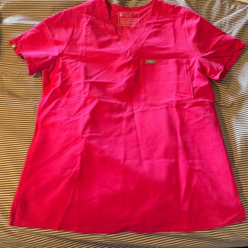 Figs NWOT M Shocking Pink Catarina 1 pocket scrub top